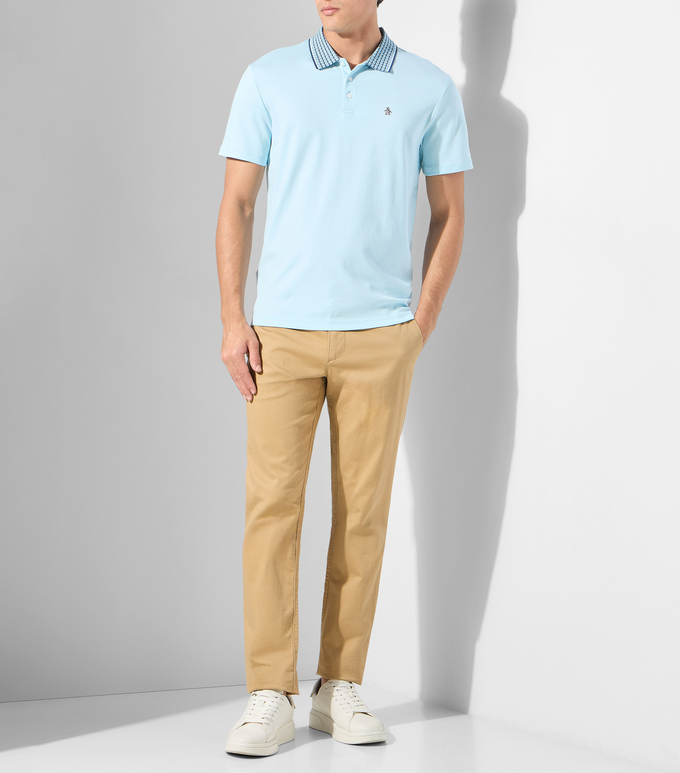 Playera tipo polo manga corta lisa Hombre